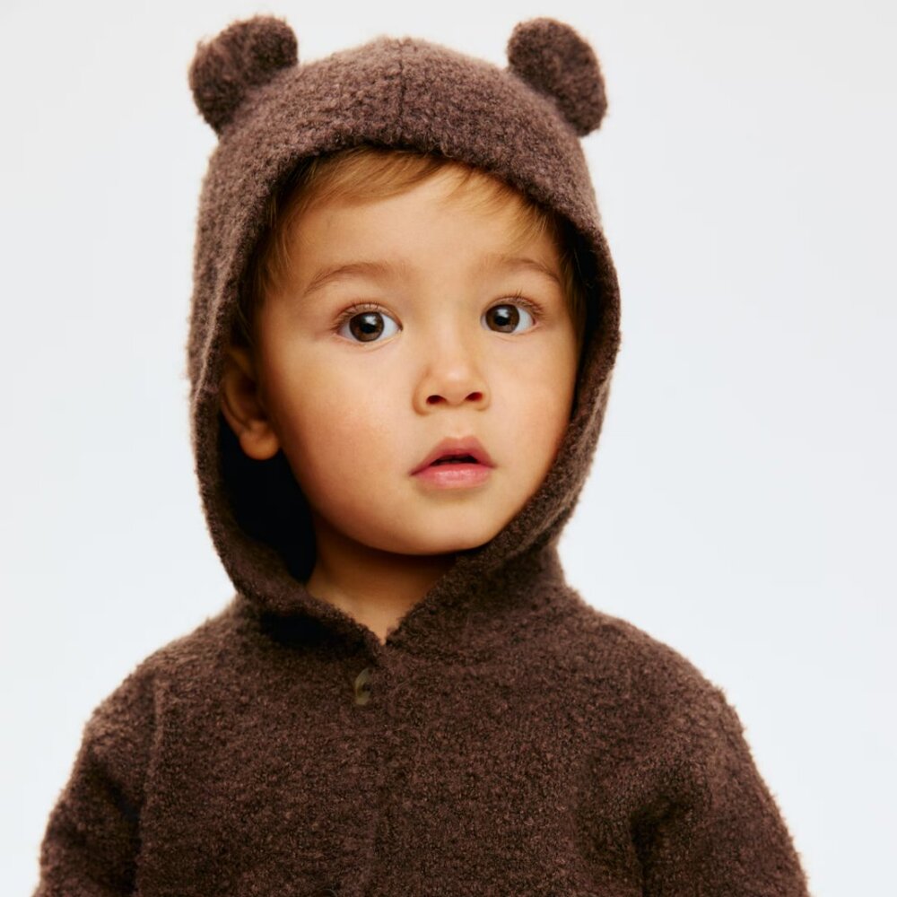 H&M Infant Toddler Hooded Knit Cardigan Shirt Top Hoodie Jacket 12M NEW NWT - Picture 2 of 3